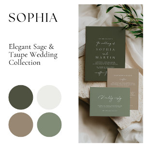 Minimalist Sage Green Photo Save the Date Card