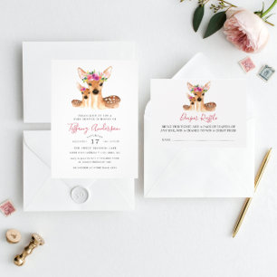 Baby Shower Deer Mum And Baby Diaper Raffle Enclosure Card