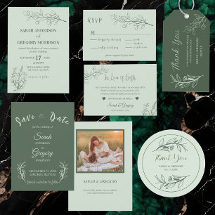 Floral Boho Sage Green  "In Lieu of Gifts"  Enclosure Card