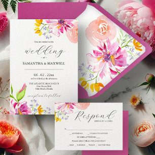 Watercolor Floral Save The Date