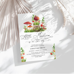 Little Wild Mushroom Baby Shower Thank You Card