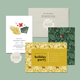 Festive Botanical Holiday Return Address Label