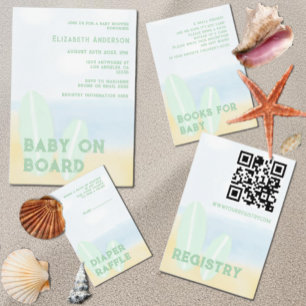 Baby On Board Watercolor Baby Shower Registry Enclosure Card