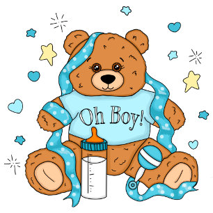Cute Blue Boy’s Teddy Bear Baby Shower  Invitation