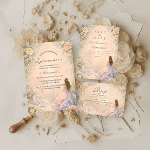 Enchanted Princess Fairytale Quinceañera Save The Date