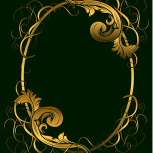 Emerald Green Gold Ornament Wedding Invitations 