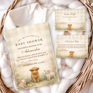 Neutral Farm Friends Diapper Raffle Enclosure Card