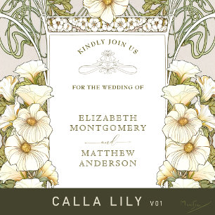 Lily Vintage Wedding All in One Invitation Mucha