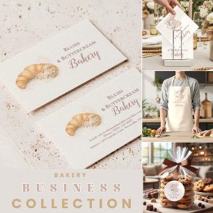 Romantic Blush Croissant Bakery Business Window Cling