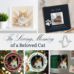 Forever in Our Hearts Cat Photo and Name Memorial Metal Tree Decoration