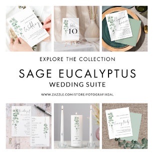 TINY SIZE Eucalyptus Wedding Evening Party Invite