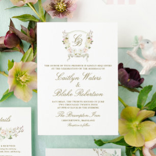Watercolor Rose Hydrangea Save The Date Card