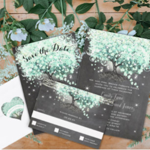 Blue Bumble Bee Forest Fairy Tale Wedding Invite
