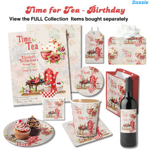 Vintage Retro Tea Party Red Polkadot Birthday      Flyer
