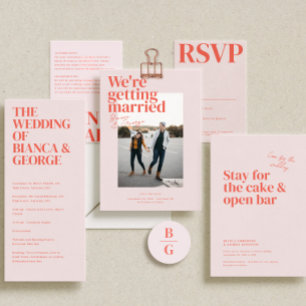 Belmont Typography Wedding Invitation