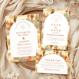 Terracotta Desert Romance Wedding Thank You Card