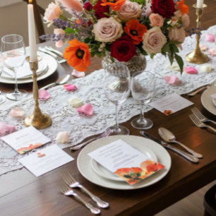 Elegant White Red Poppy Kindly Reply Invitation