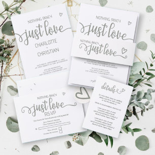 Nothing Fancy Just Love Minimalist Wedding RSVP Card