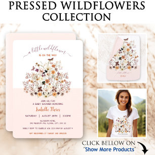 Little Wildflower Girl Pink Baby Shower Invitation