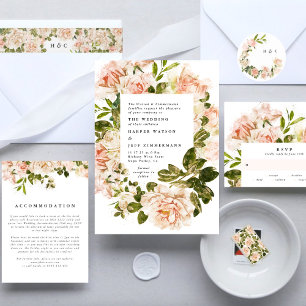 Elegant Budget Rose Romance Watercolor Wedding Flyer
