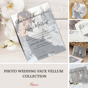 Elegant Chalkboard Pastel Multi-Photo Wedding Tri-Fold Invitation