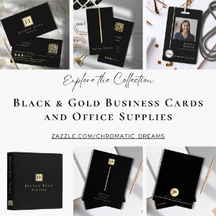 Modern Notary Public Loan Signing Agent Black Gold Business Card