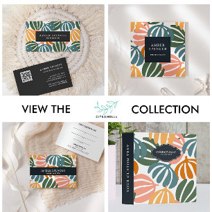 COLORFUL RETRO LEAVES GROOVY BOTANICAL CUTE CARD