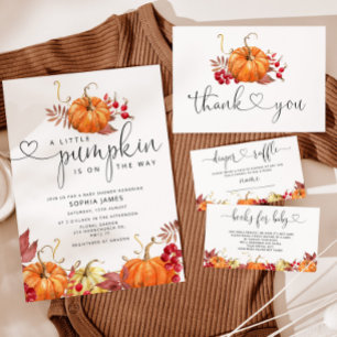 Little pumpkin is on the way baby shower  invitation