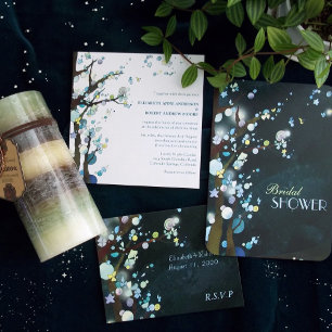 Glittering Trees in Elven Forest Wedding Invitation