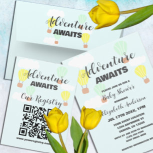Hot Air Balloon Gender Neutral Baby Shower Invitation