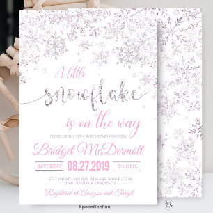 Snowflake Winter Baby shower  Invitation