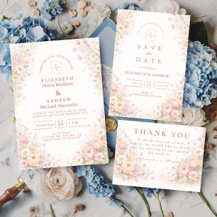 Elegant Pastel Wildflower Garden Wedding Enclosure Card