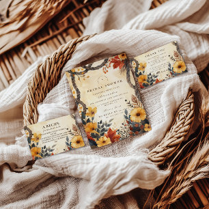 Rustic Autumn Meadow Bridal Shower Thank You Card