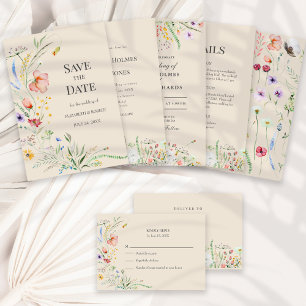 Taupe Wildflowers Return Address Label