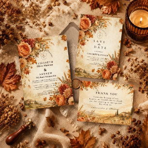 Timeless Rustic Autumn Wedding RSVP Card