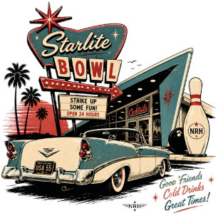 Starlite Bowl Vintage 1950s Bowling Men's T-Shirt