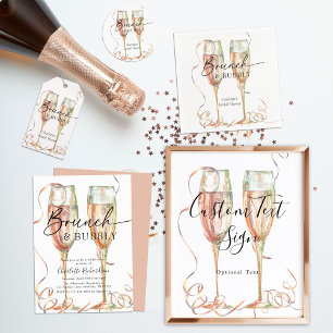 Brunch & Bubbly Champagne Bridal Shower Napkin