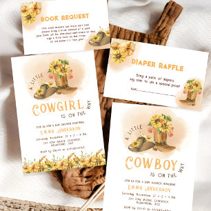 Rustic Western Rodeo Baby Shower Diaper Raffle Enclosure Card