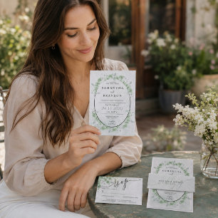 Eucalyptus Simple Plain Clean Script Table Place Card