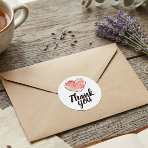100pcs. Business thank you card with red heart