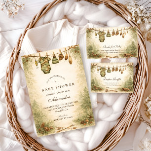 Little Hunter Woodland Baby Shower Invitation