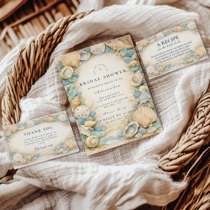 Sandy Shores Seashell Bridal Shower Napkin