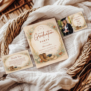 Country Wildflower Graduation Party RSVP Card