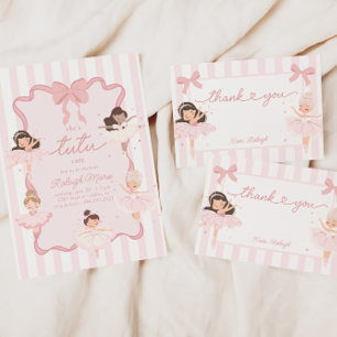 Girls Tutu Coquette Ballerina Thank You Card