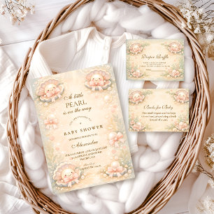 Whimsical Coastal Pearl Baby Shower Napkin