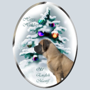 Old English Mastiff Christmas Gifts Holiday Card