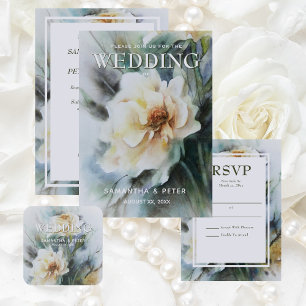 Elegant Watercolor Roses Floral Guest Book