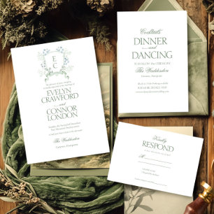 Cocktails dinner Dancing  Wedding Enclosure Card