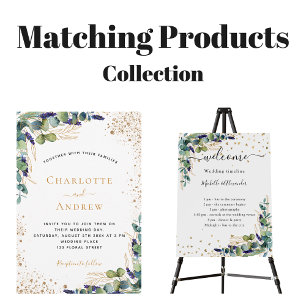 Eucalyptus greenery QR code RSVP wedding Invitation