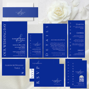 Modern Blue and White-Wedding Photo-Thank You- Invitation